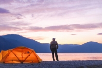 Wells Gray camping on shore