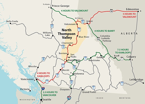 Directions And Maps For British Columbia S North Thompson Valley